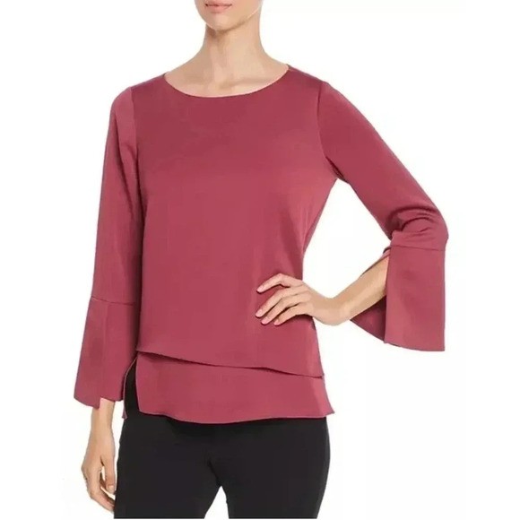 NWT NIC and Zoe Currant Bell Sleeved Top - size Large - Picture 1 of 8